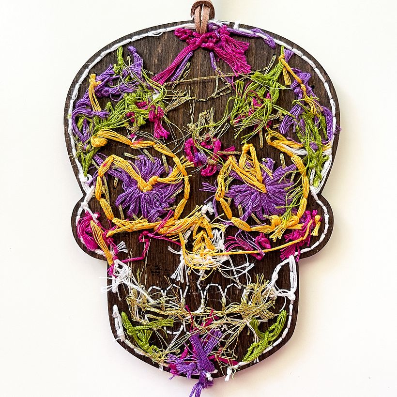 The completed back side of the embroidery.