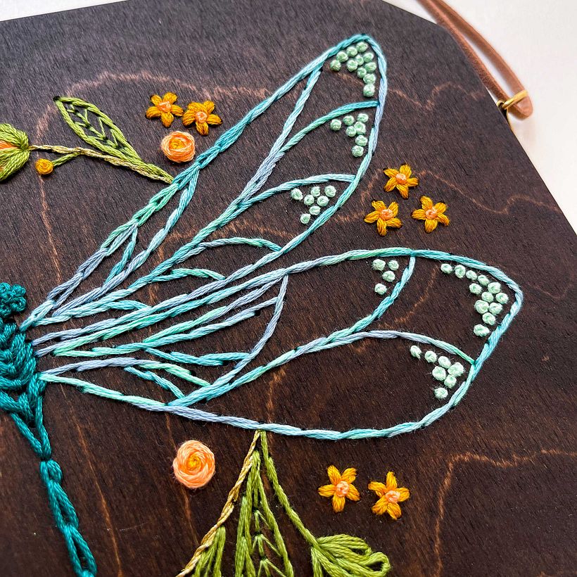 Kit de broderie en bois Libellule 5