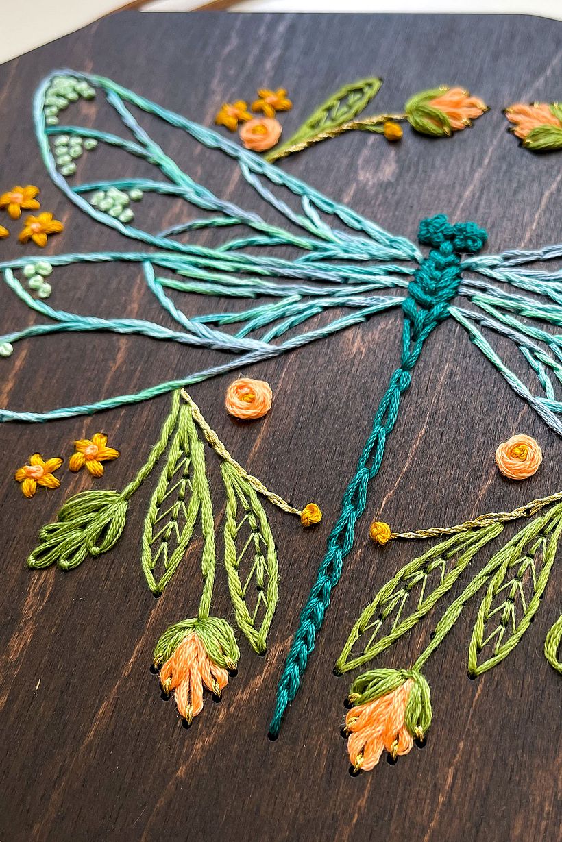 Kit de broderie en bois Libellule 8