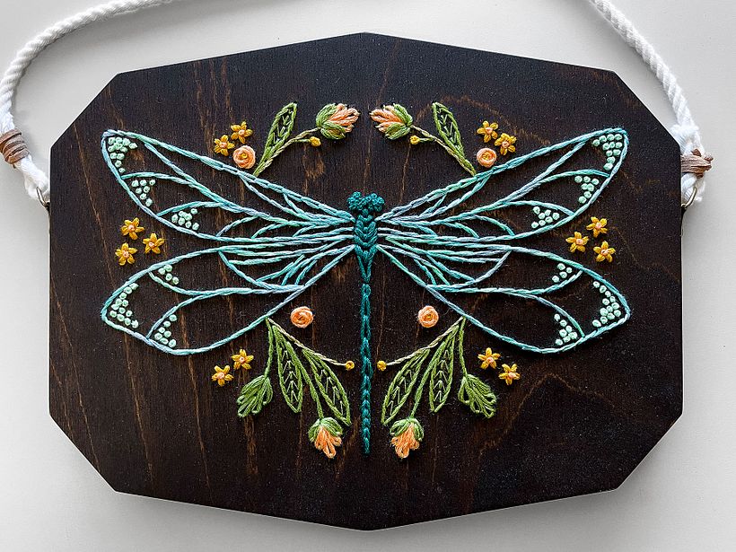 Kit de broderie en bois Libellule 10