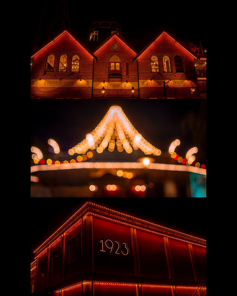Night lights at the amusement park