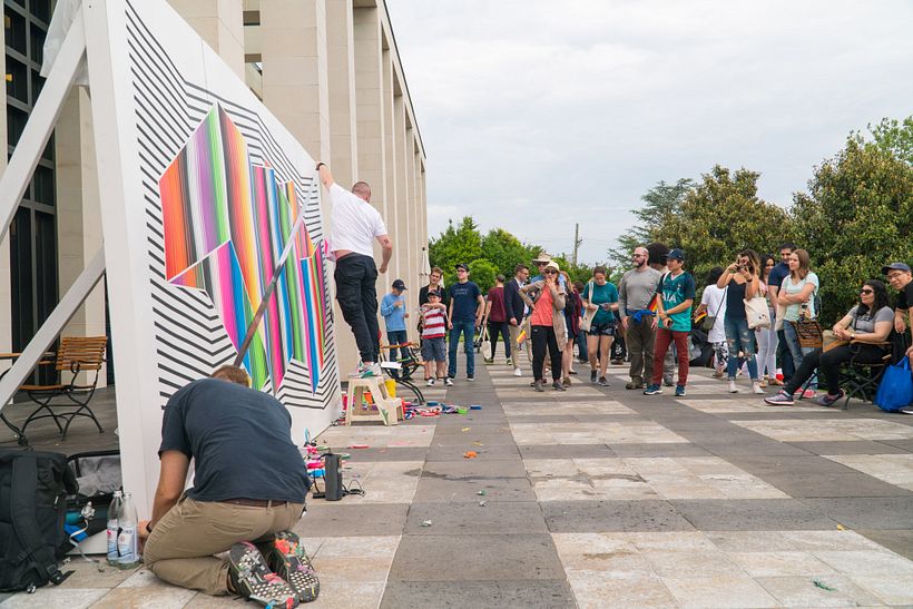 Tape Art Live-Performance at the German embassy in Washington D.C. – Artwork Concept by Stephan Meißner