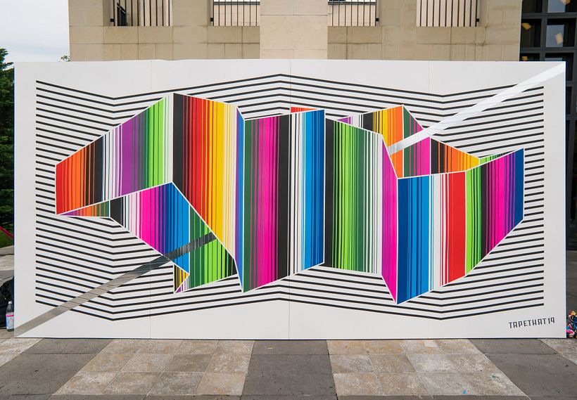 Tape Artwork at the german embassy in Washington D.C. – Artwork Concept by Stephan Meißner