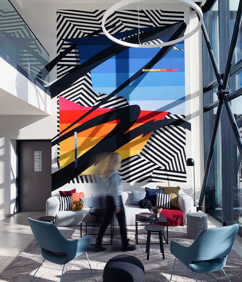 Tape Art mural by Nicolas Lawin