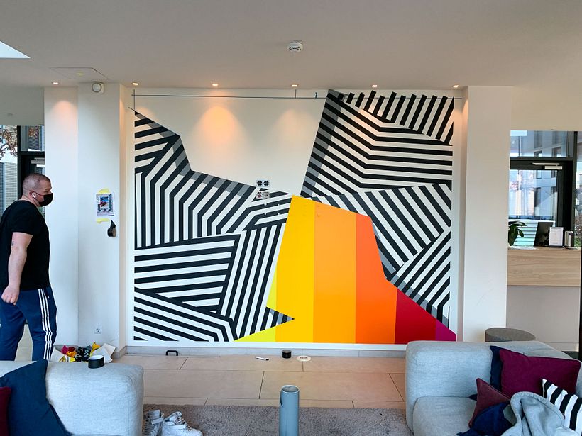 Tape Art mural by Nicolas Lawin