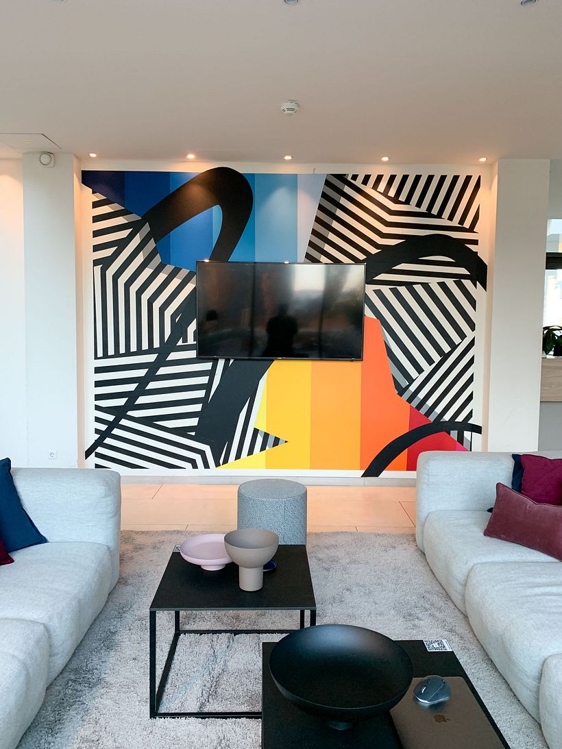 Tape Art mural by Nicolas Lawin