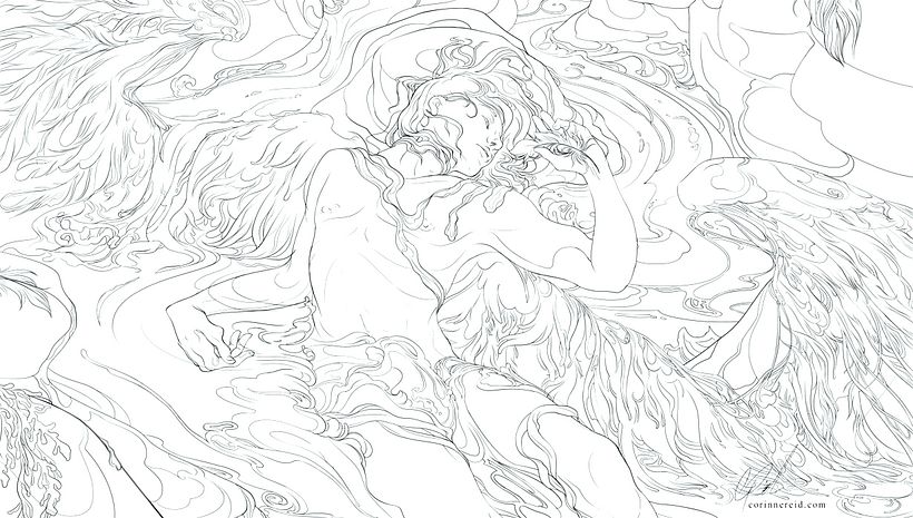 Final linework. You can see some overlap, but for the most part everything is organized.