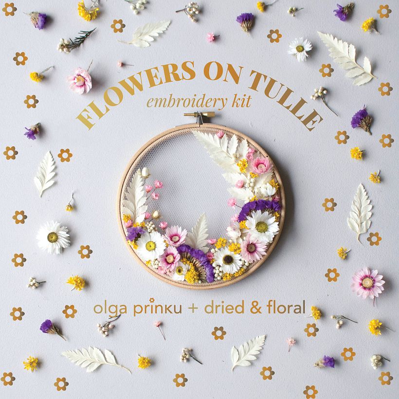 Make your own dried flower embroidery art