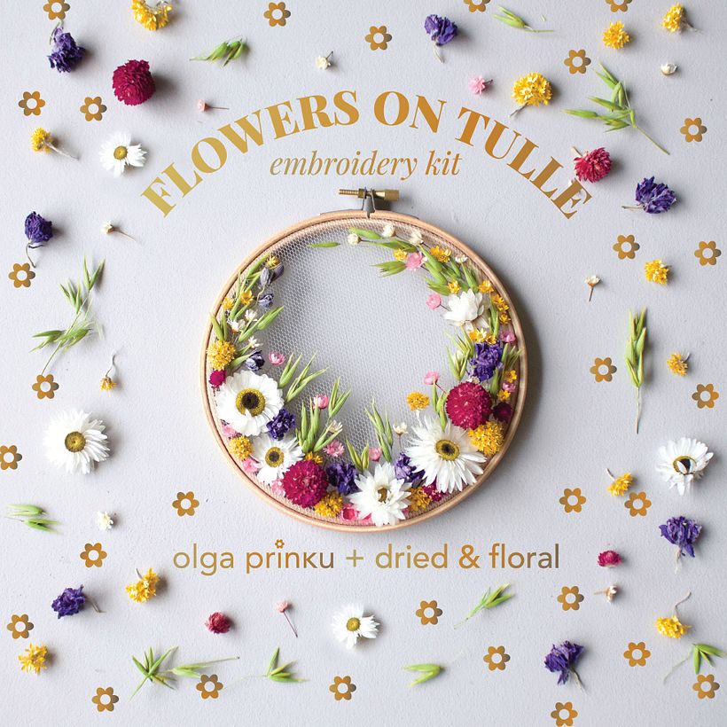 Make your own dried flower embroidery art