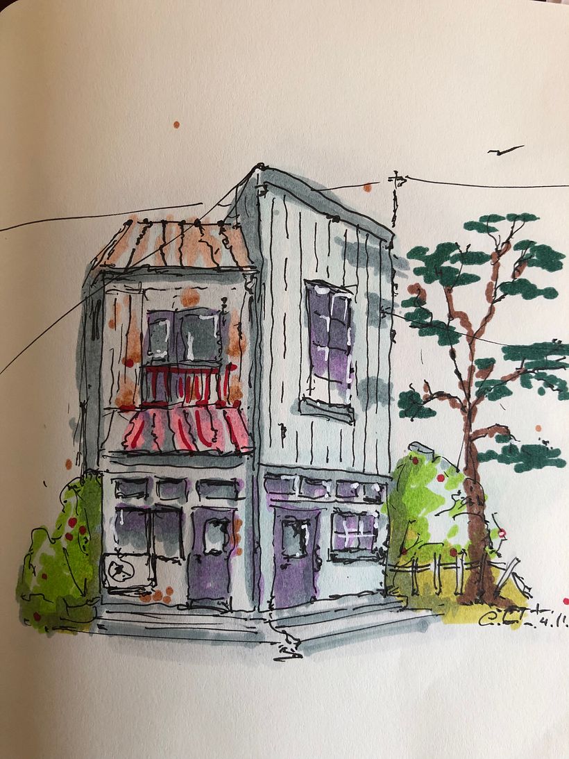First go with my new pastel shades of Coptic markers