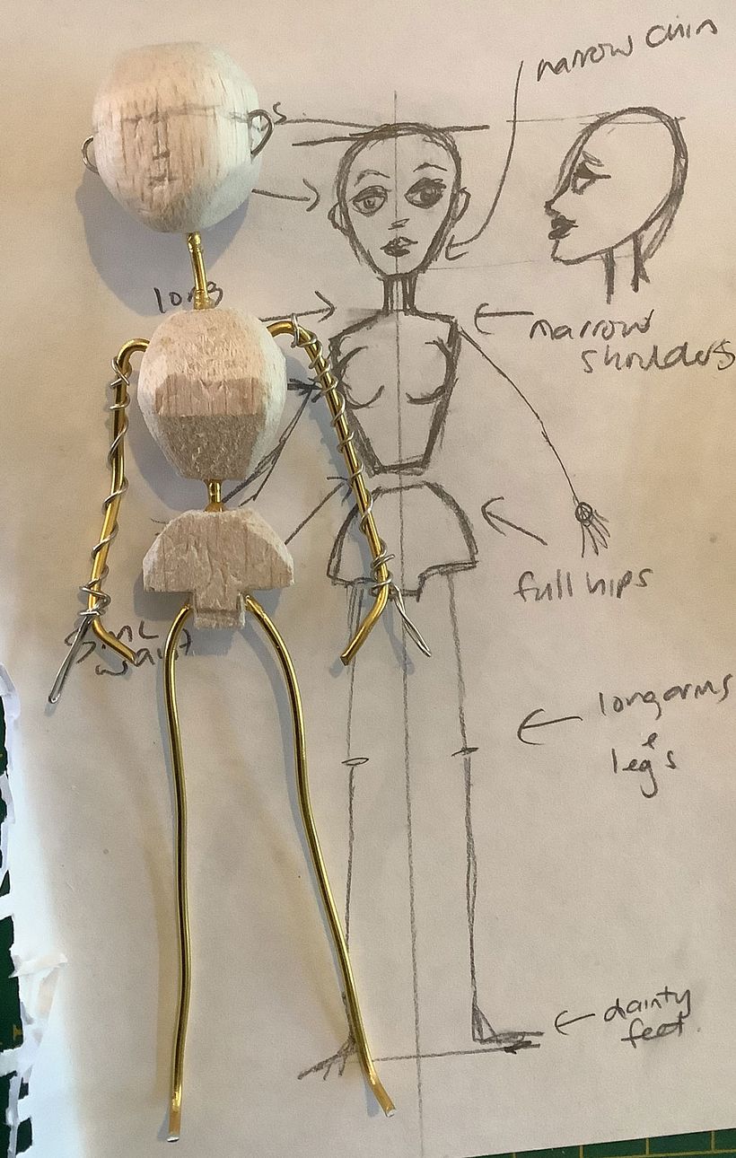 The completed armature. I've never worked with balsa wood before so found this stage challenging