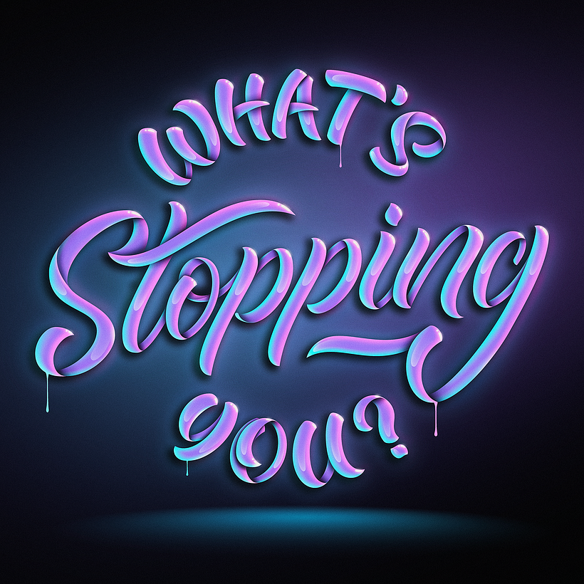 Lettering coloreado con pincel