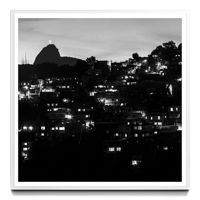 rio enquadrado#80, 2012 - favelas morro do chapéu e babilônia / cristo redentor / leme