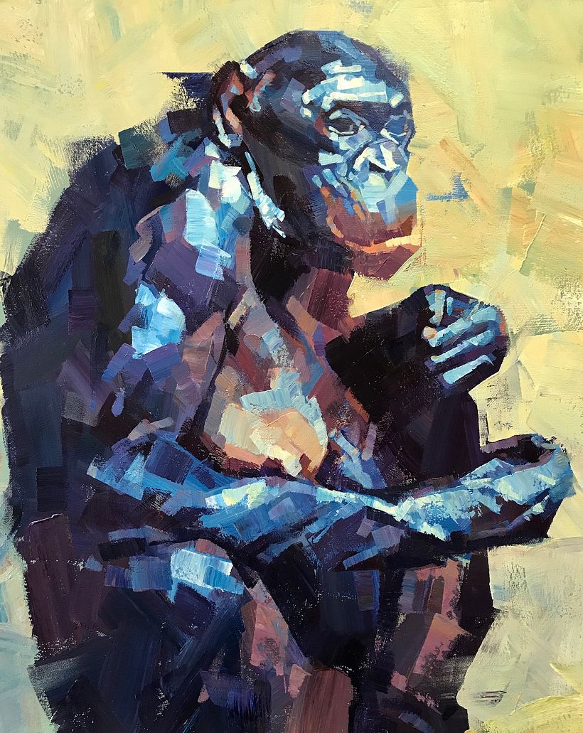 Bonobo, acrylic on canvas