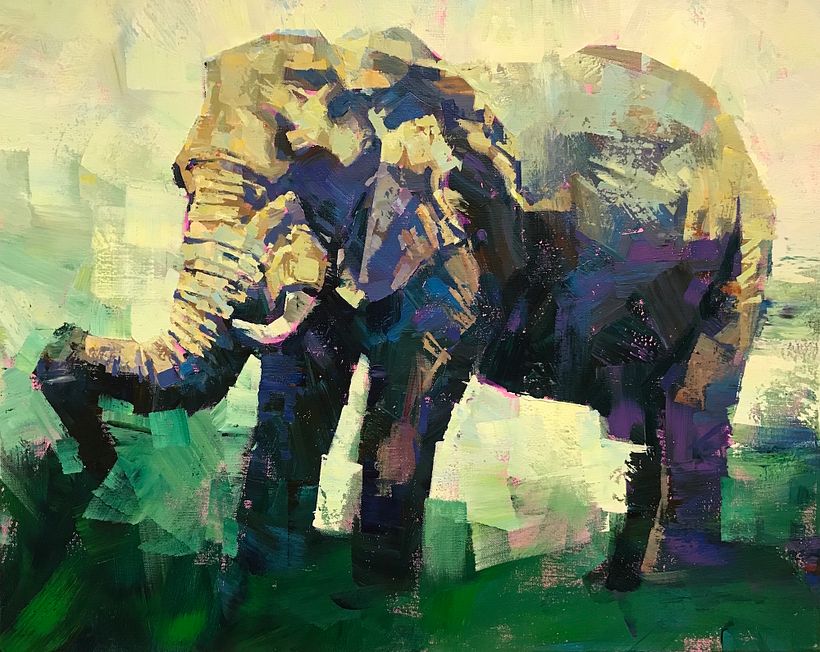 Elephant, acrylic on canvas