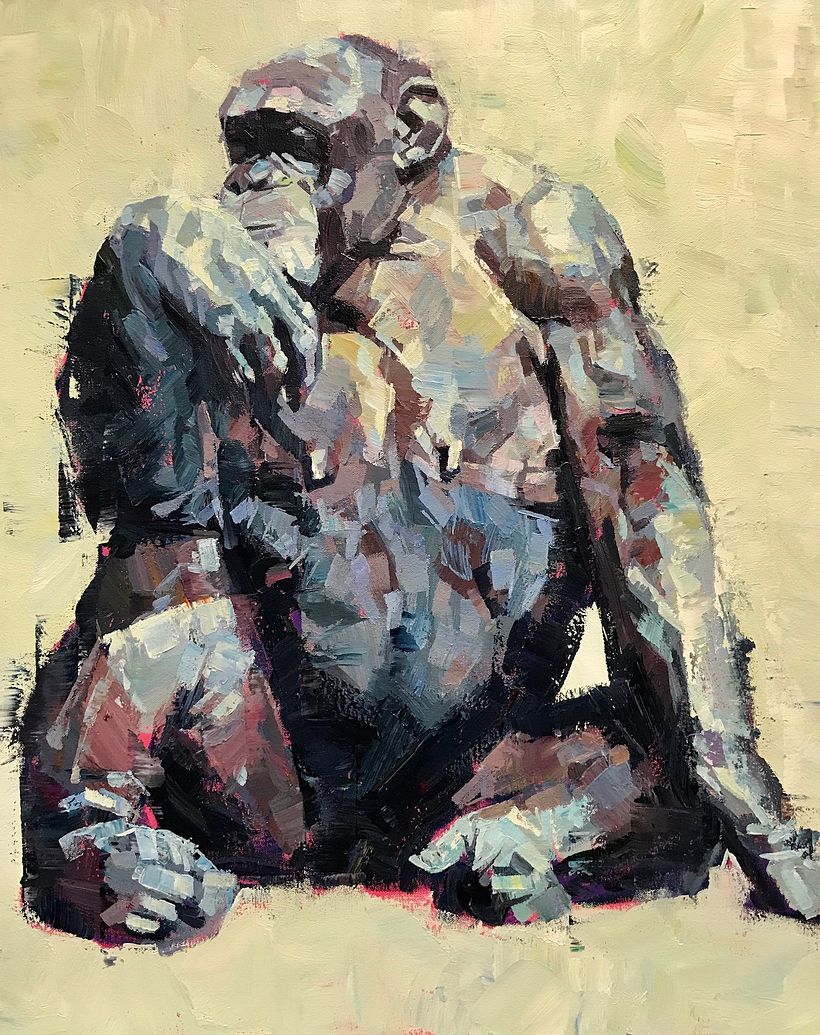 Chimp, acrylic on canvas