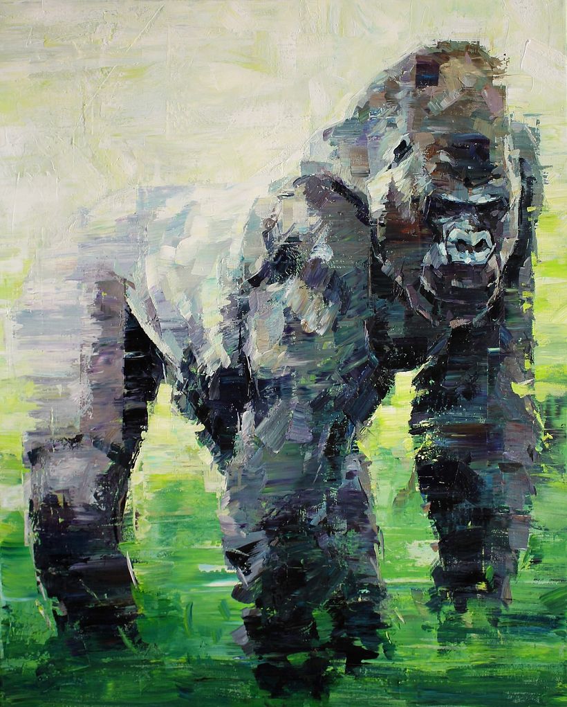 Gorilla, acrylic on canvas