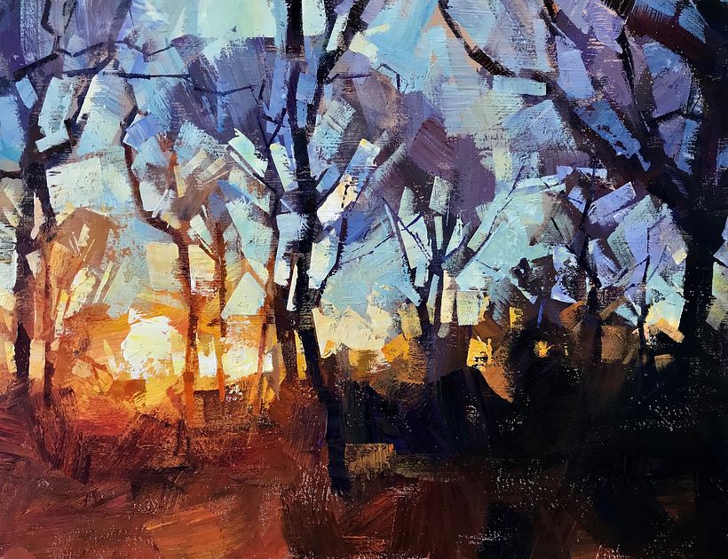 Woodland Light, acrylic on canvas
