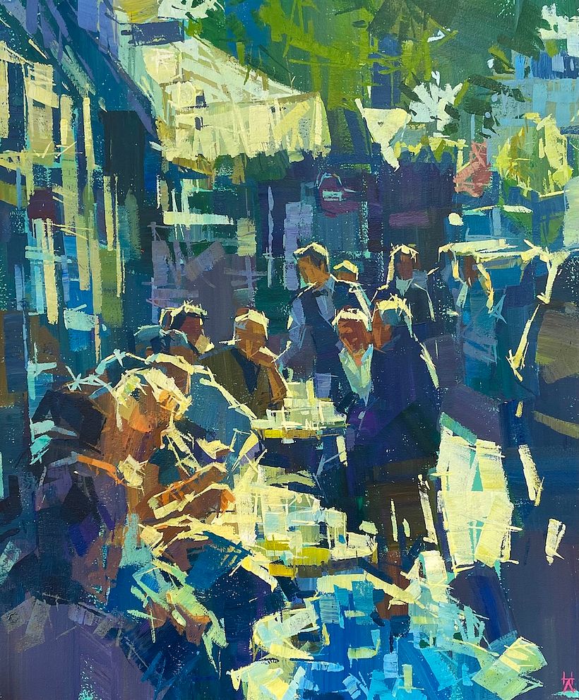 Paris Cafe, acrylic on canvas