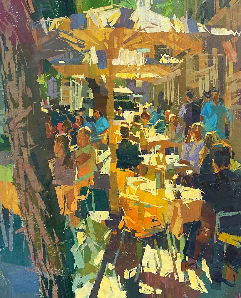 Barcelona Cafe, acrylic on canvas