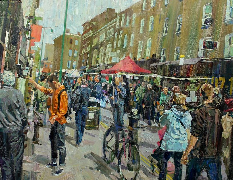 Brick Lane Orange, acrylic on canvas
