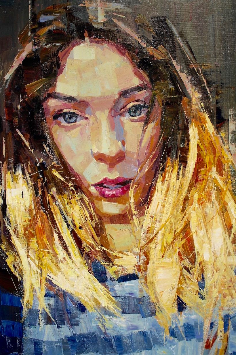 Golden, acrylic on canvas