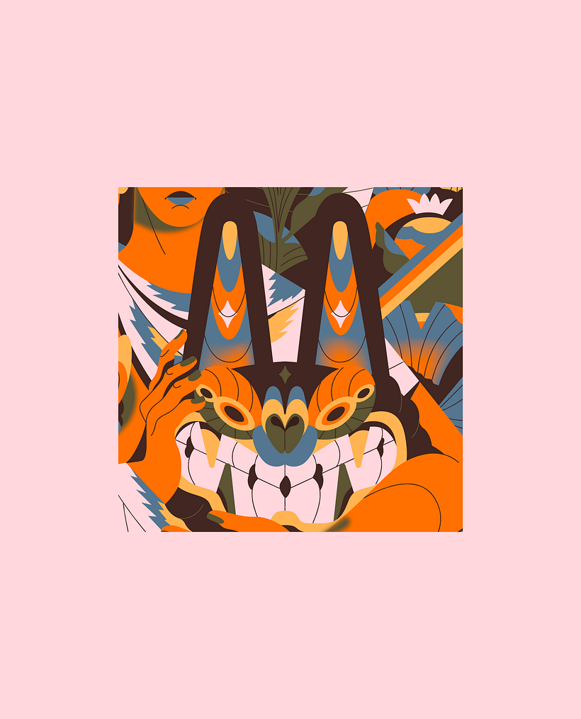 Un detalle de la máscara.