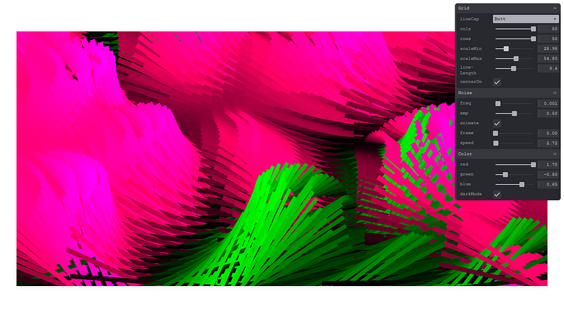 My project for course: Creative Coding: Making Visuals with JavaScript - Noise Grid Edits 3