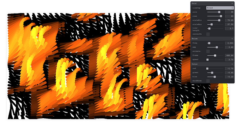 My project for course: Creative Coding: Making Visuals with JavaScript - Noise Grid Edits 5