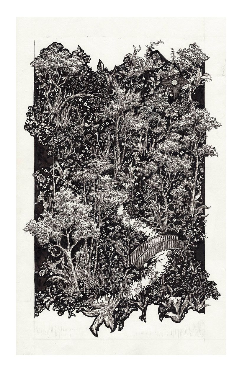 Decorative use of Ink drawing 1