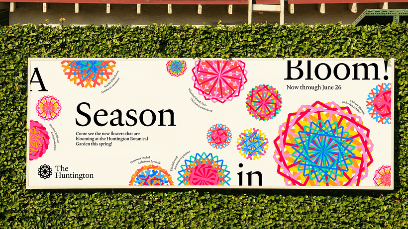 Speculative billboard for The Huntington using generated logos (Talia Cotton)