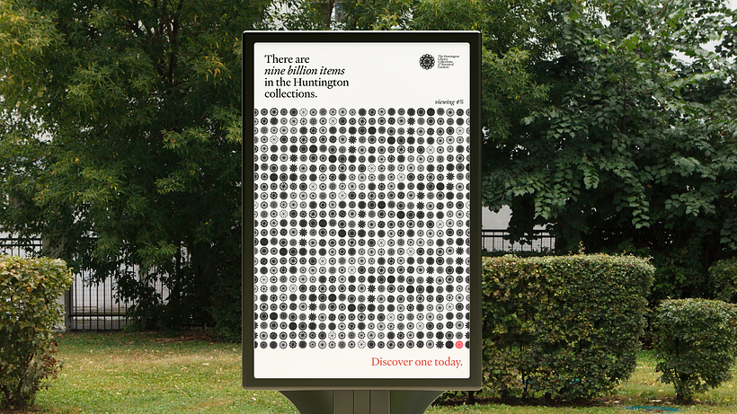 Speculative poster/marketing for The Huntington using generated logos (Talia Cotton)
