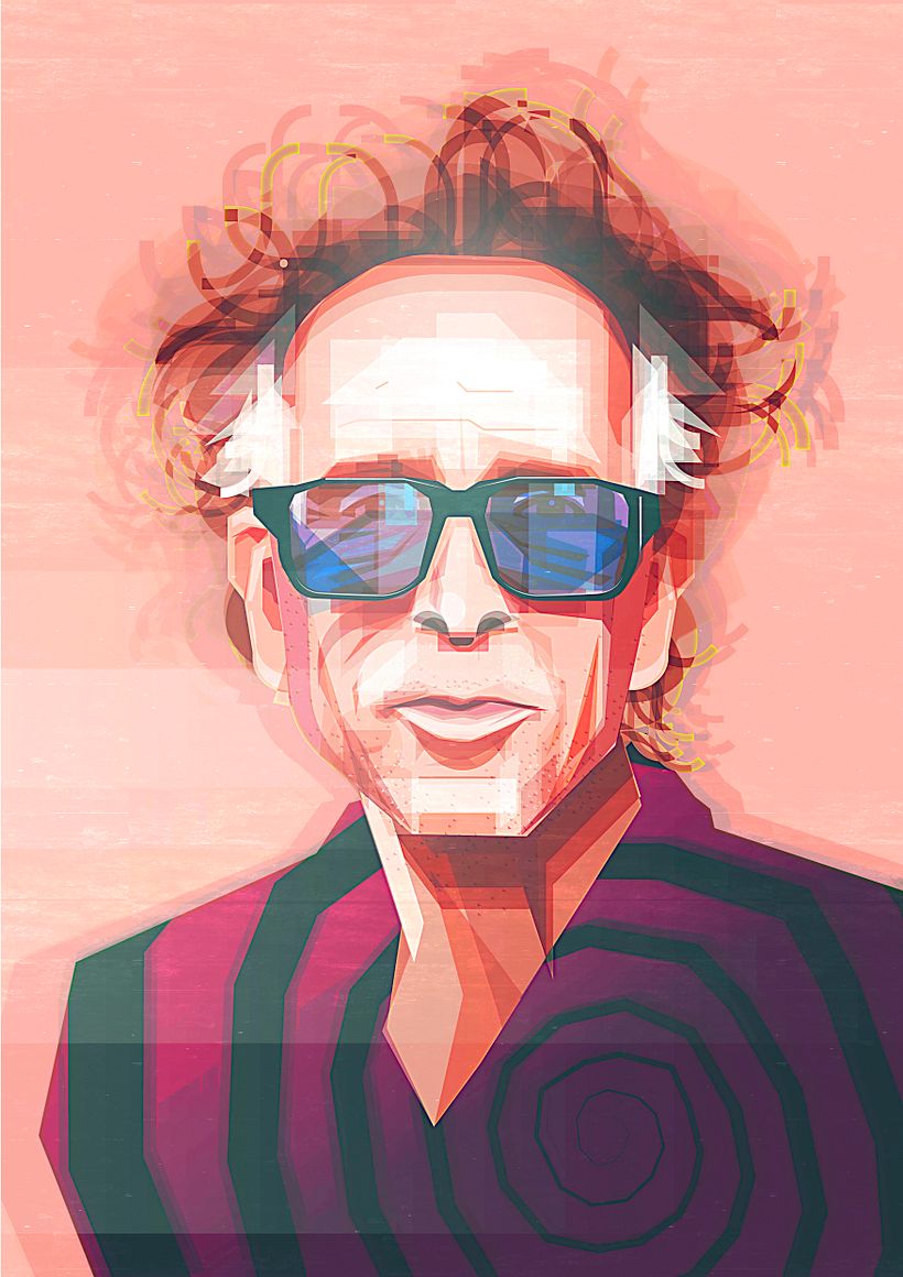 Retrato vectorial de Tim Burton. 2