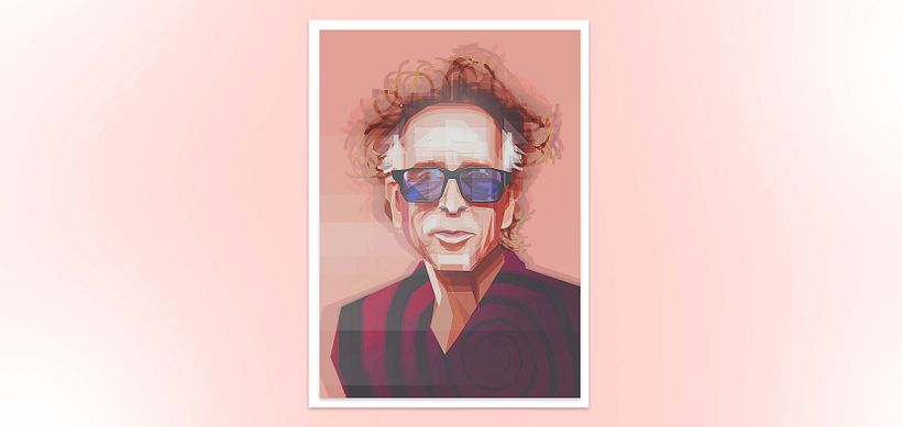 Retrato vectorial de Tim Burton. 1