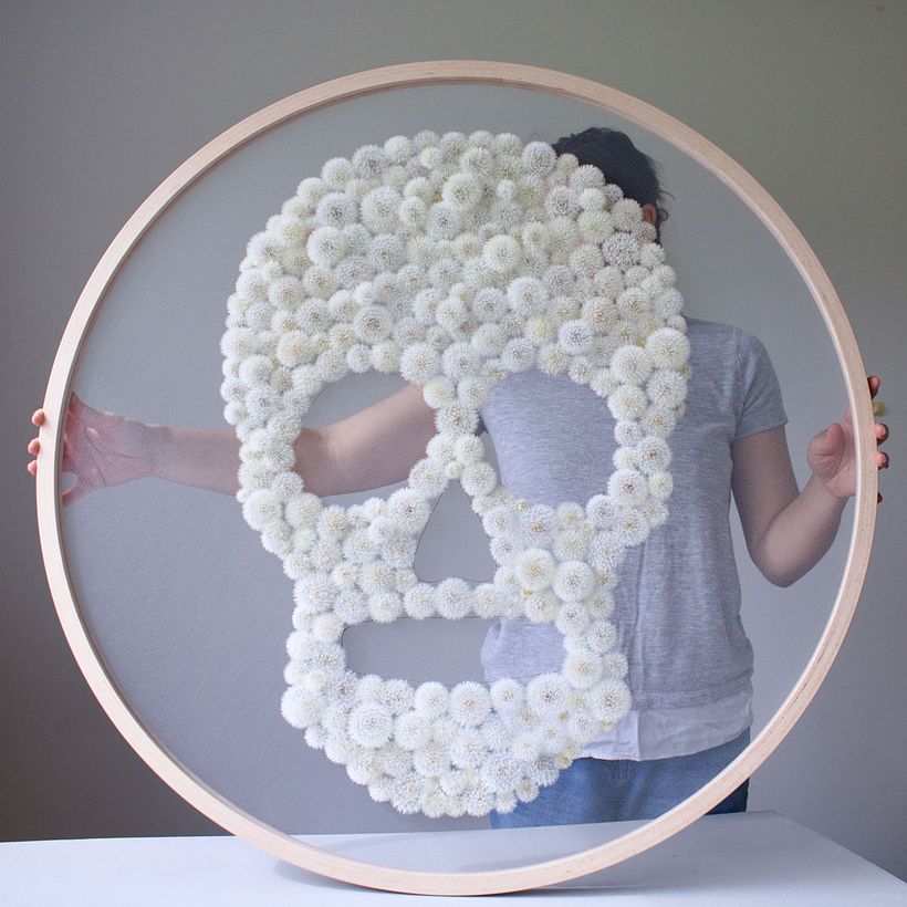 Human Nature - dandelion art skull 3