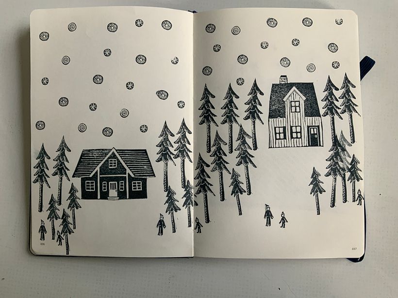 Mein Kursprojekt: Geschnitzte Stempel für illustrierte Kompositionen 3