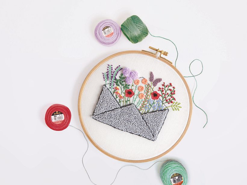 Bordando con punch needle para DMC 1