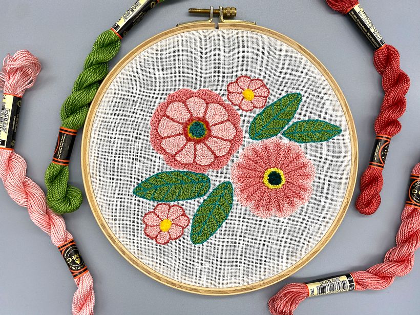 Bordando con punch needle para DMC 3
