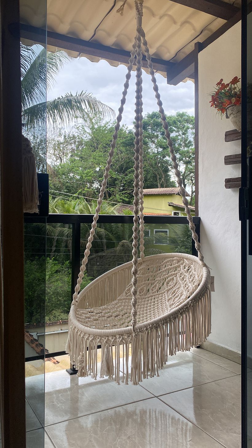 Meu projeto do curso: Macramê: design e construção de cadeira de balanço 3