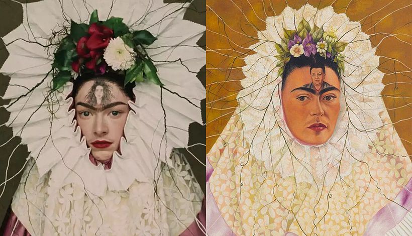 Euphoria's tribute to Self Portrait as a Tehuana by Frida Khalo.