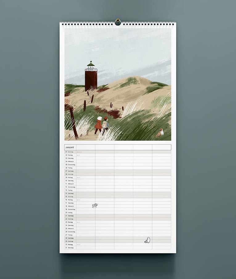 Der Familienkalender mit 5 Spalten im großen Panoramaformat.