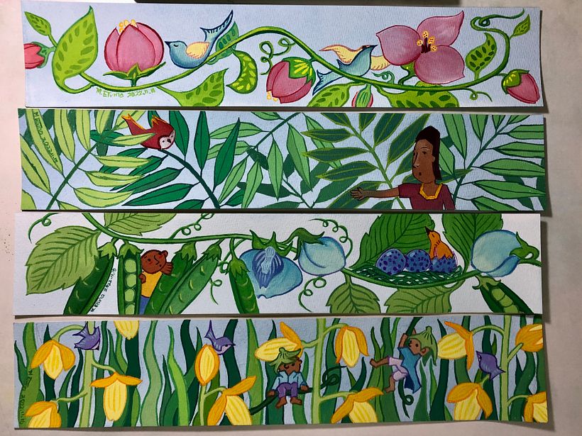 This time I used 18 set colors, I think I fall in love with Gouache 😁