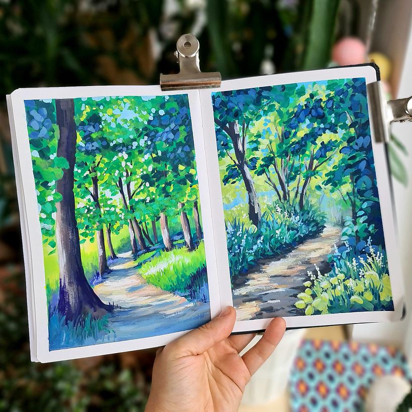 2 forest scenes painted after I've completed the course