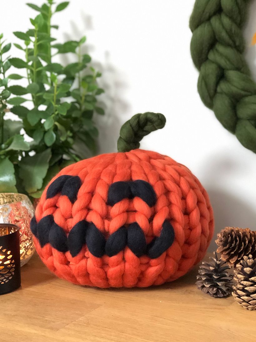Hand knitted pumpkin 1