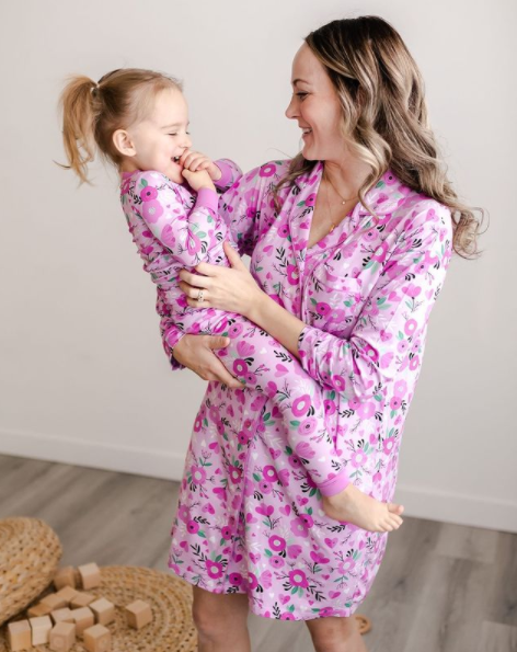 Valentine floral in pink - Little Sleepies 1