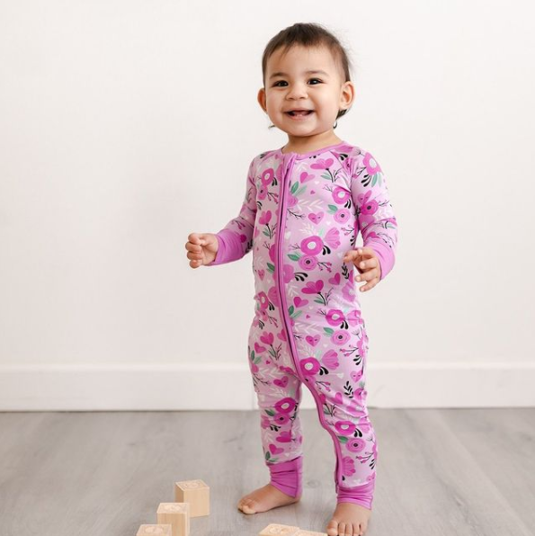 Valentine floral in pink - Little Sleepies 2