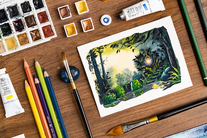 My project for course: Fantasy Landscapes with Watercolor & Gouache 3