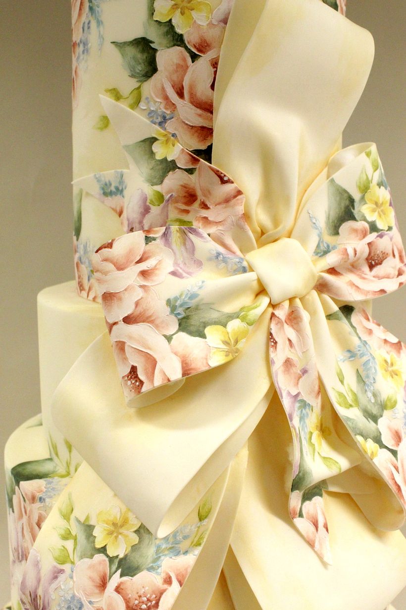 Close up of the hand painted details