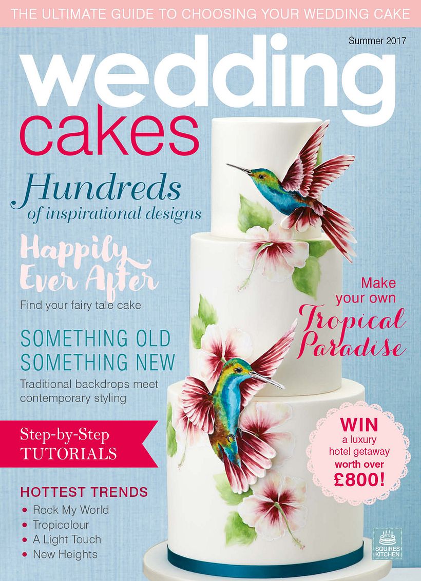 This cake made it onto the front cover of Wedding Cakes magazine! 