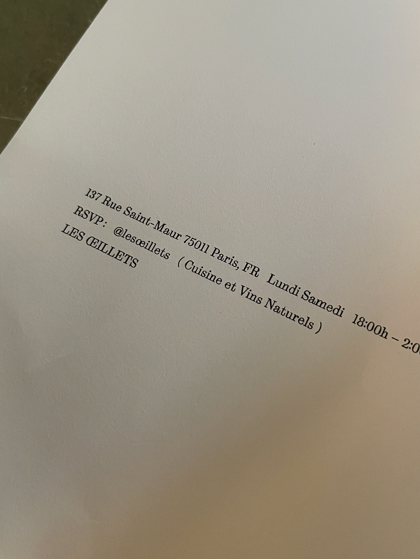 Les ŒILLETS Paris 3